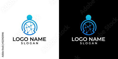 Modern human technology logo design inspiration.