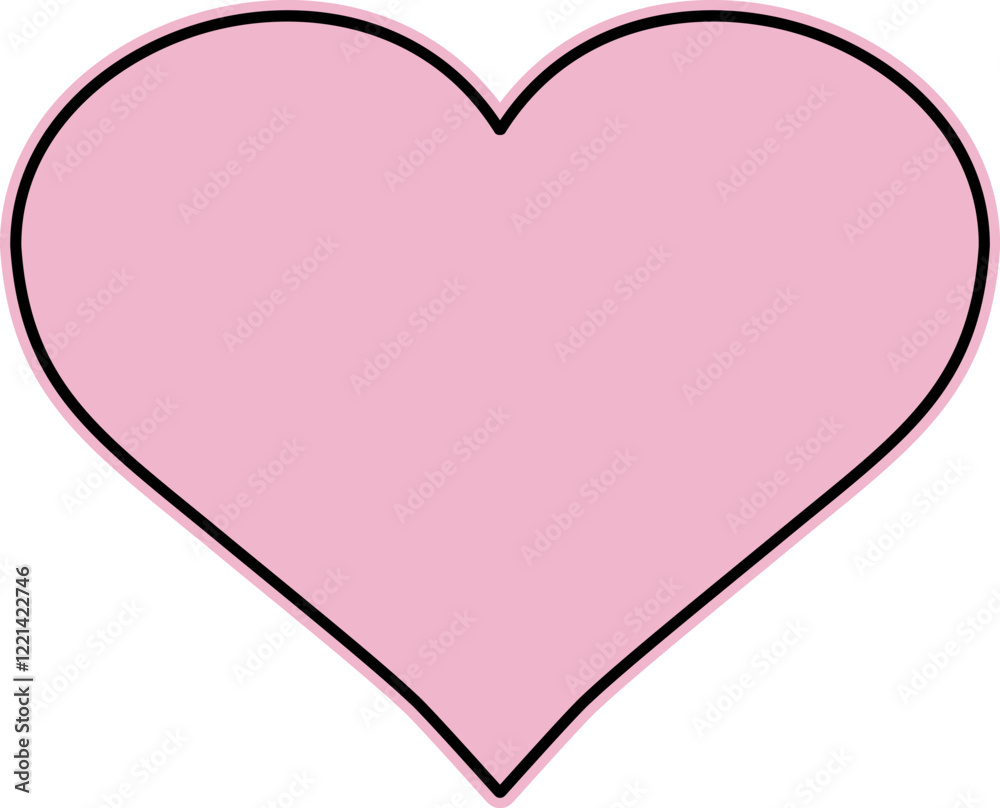 hand drawn contour heart, love, romance, wedding. Shape heart lineart. Single lineart sketch heart. Symbol love. Heart fashion Simple icon on white background. Vector