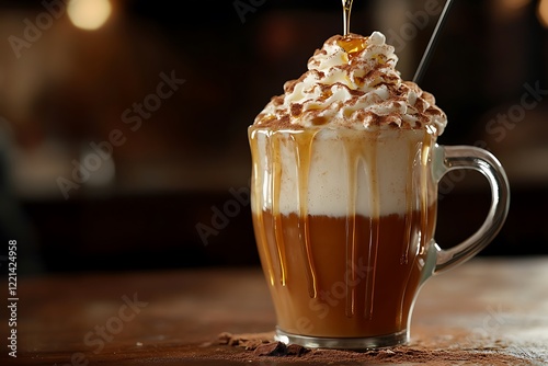 Wallpaper Mural A rich cinnamon maple syrup latte with whipped cream and a drizzle of maple syrup. Torontodigital.ca