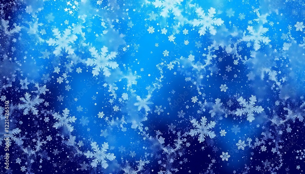 A Blue Winter Scene With Falling Snowflakes A Blue Winter Scene With Falling Snowflakes