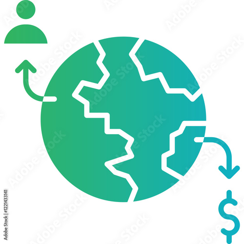 Out Source icon single vector illustration