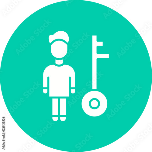 Key Person icon single vector illustration