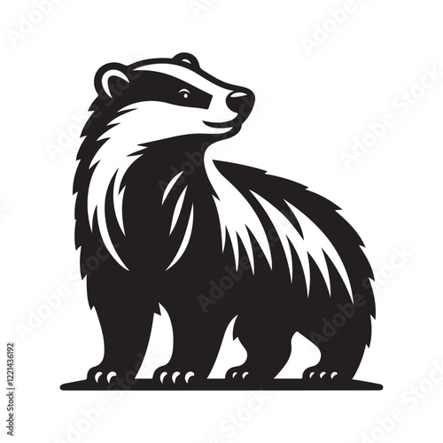 High-Quality European Badger Silhouette Illustrations for Graphic Design