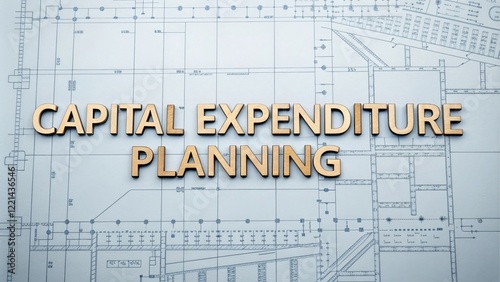 Capital Expenditure Planning Financial Strategy Document - A blueprint background featuring capital expenditure planning for effective financial management and investment decisions.