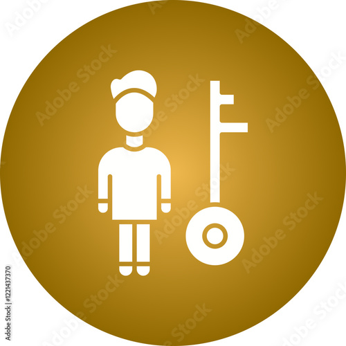 Key Person icon single vector illustration