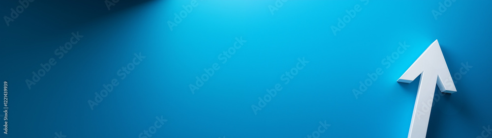 A large white arrow points upwards, set against a blue background, creating a bold and clear visual contrast.
A large white arrow points upwards, set against a blue background, creating a bold and clear visual contrast.