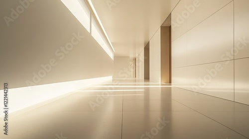 Wallpaper Mural Bright Interior Space Featuring Tall Columns and Reflective Floor, Illuminated by Natural Light During Daytime Torontodigital.ca