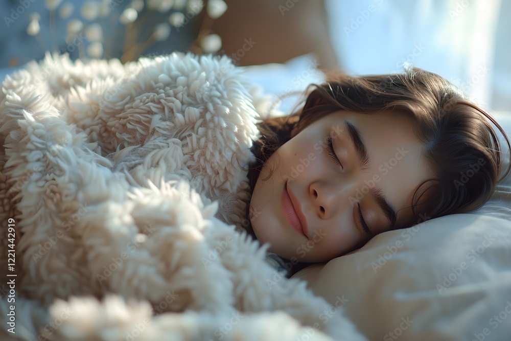 A close up of a person sleeping with a teddy bear A close up of a person sleeping with a teddy bear