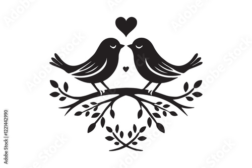 Lovebirds on a Branch