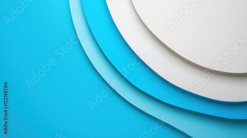 Abstract Blue And White Curving Layers Design