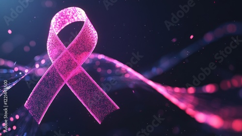 Wallpaper Mural Pink Ribbon Digital Particles Representing Breast Cancer Awareness Torontodigital.ca