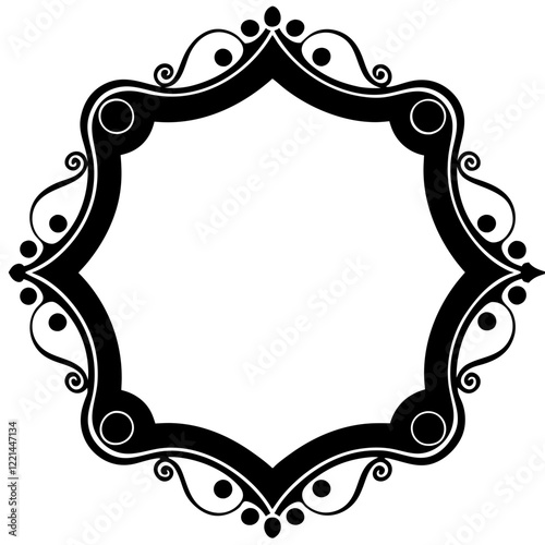 Frame with ornament Illustration, flower, design, outline, template, pattern, Vintage Retro Ornamental Decorative Border Frame, Ornate border, Classy border. Transparent Frame 