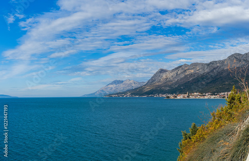 Gradac village on Makarska riviera waterfront view, Dalmatia region of Croatia photo