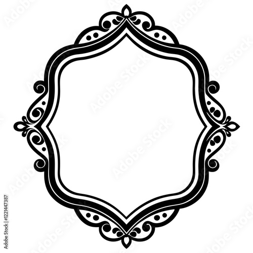 Frame with ornament Illustration, flower, design, outline, template, pattern, Vintage Retro Ornamental Decorative Border Frame, Ornate border, Classy border. Transparent Frame 