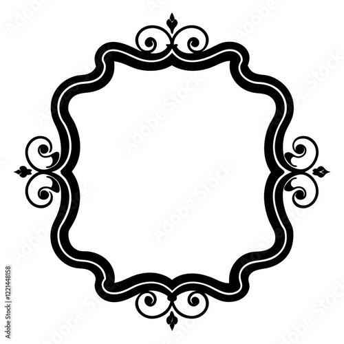 Frame with ornament Illustration, flower, design, outline, template, pattern, Vintage Retro Ornamental Decorative Border Frame, Ornate border, Classy border. Transparent Frame 