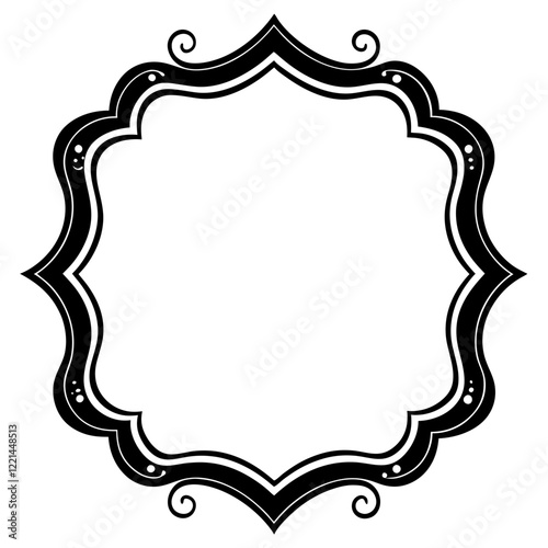 Frame with ornament Illustration, flower, design, outline, template, pattern, Vintage Retro Ornamental Decorative Border Frame, Ornate border, Classy border. Transparent Frame 