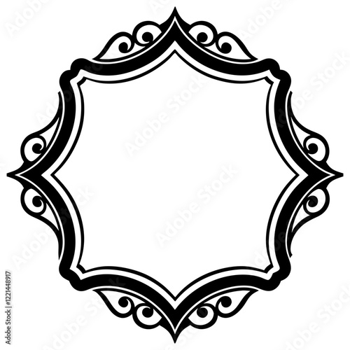 Frame with ornament Illustration, flower, design, outline, template, pattern, Vintage Retro Ornamental Decorative Border Frame, Ornate border, Classy border. Transparent Frame 