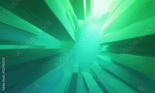 Green and white image of a building with a green and white color scheme
