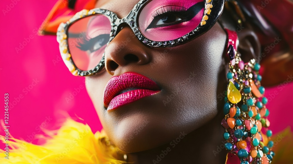 Fototapeta premium Close-up portrait of someone wearing sunglasses, suitable for use in fashion or lifestyle photography
