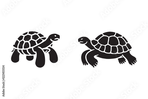 Tortoise silhouette vector with white background