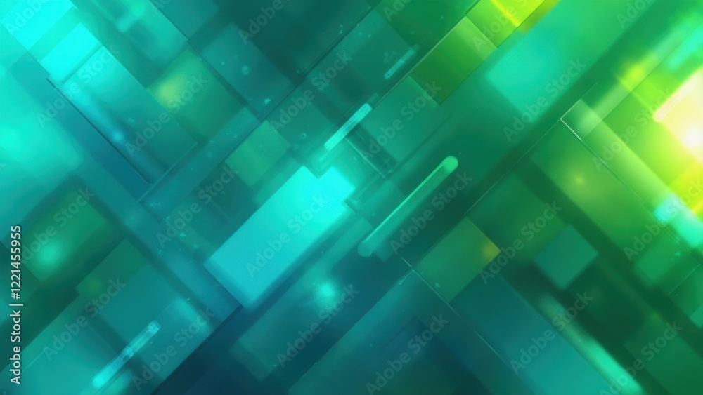 Obraz premium Green background with squares and lines