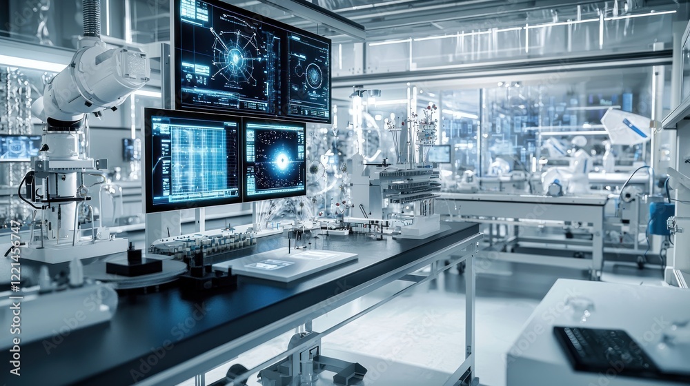 Robotic Lab Automation, Research, Future, Technology, Monitors, Science, Facility, Industry Robotic Lab Automation, Research, Future, Technology, Monitors, Science, Facility, Industry