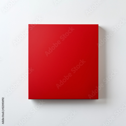 Caja roja sobre fondo blanco