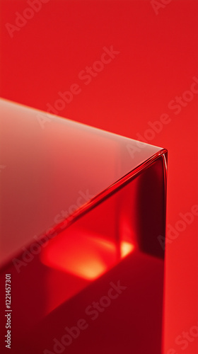 Caja roja de cristal