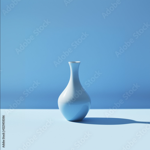 Vasija azul sobre fondo azul