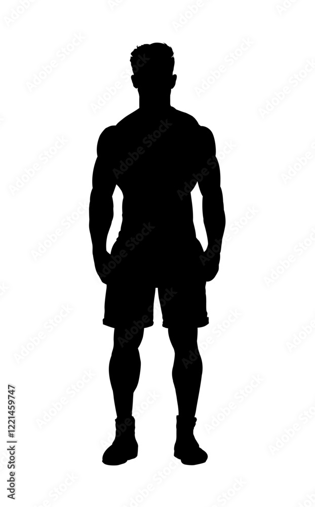 Fototapeta premium Silhouette of a fit young man - vector illustration