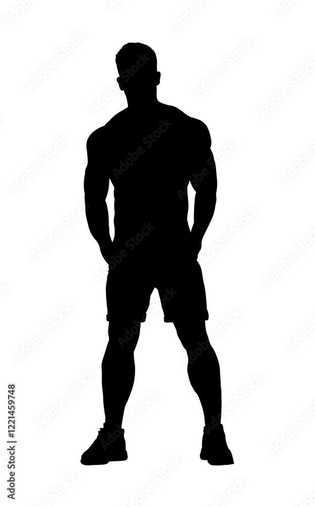 Fototapeta premium Silhouette of a fit young man - vector illustration