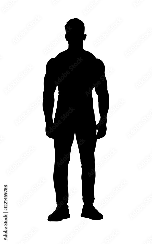 Silhouette of a fit young man - vector illustration Silhouette of a fit young man - vector illustration