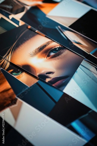 Close-up shot of a woman's facial features, focusing on her eyes