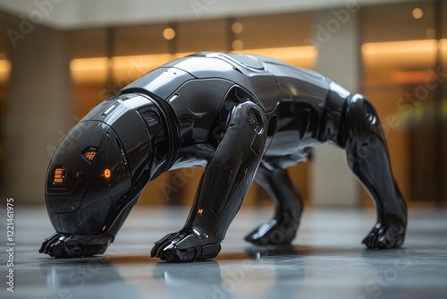 Futuristic Security Patrol Robotic Dog Concept for Surveillance and Protection Tasks in Urban Environments photo