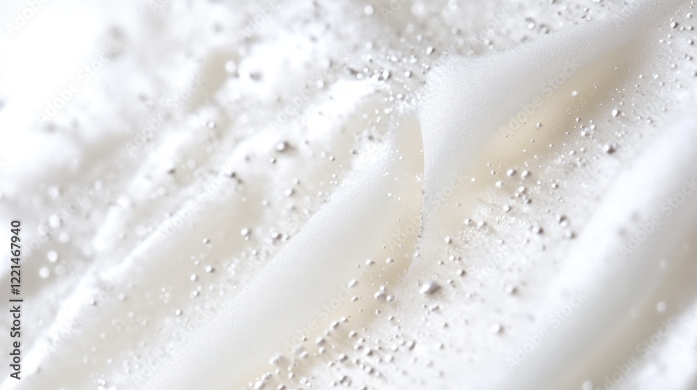 A close-up shot of a white cloth with water droplets, suitable for use in photography or design projects A close-up shot of a white cloth with water droplets, suitable for use in photography or design projects