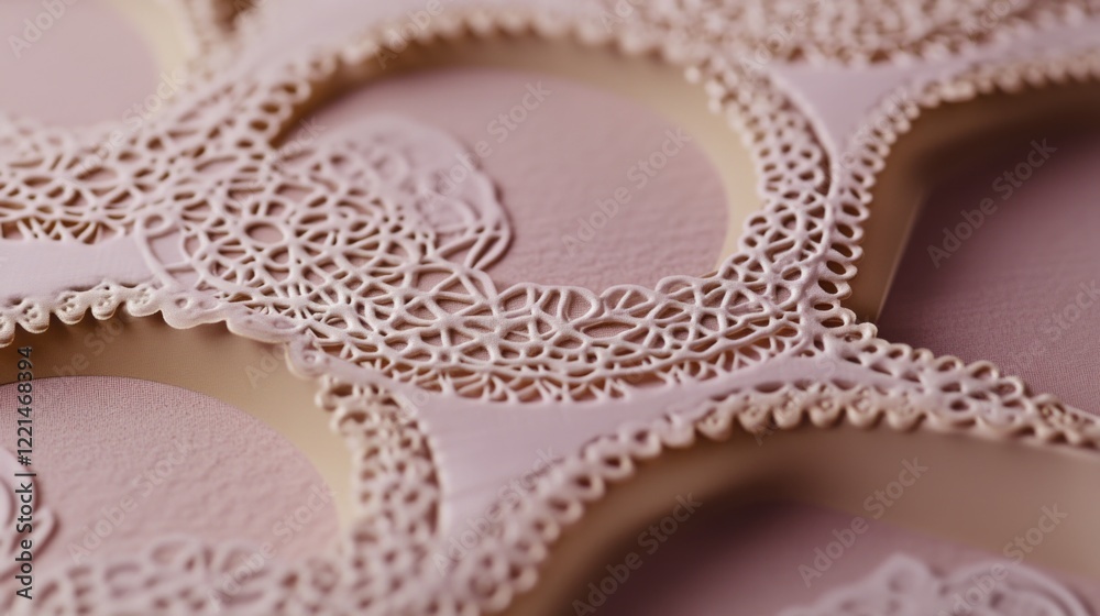 Obraz premium A close-up shot of a pink plate with cut-outs, ideal for use in food or craft-related scenes