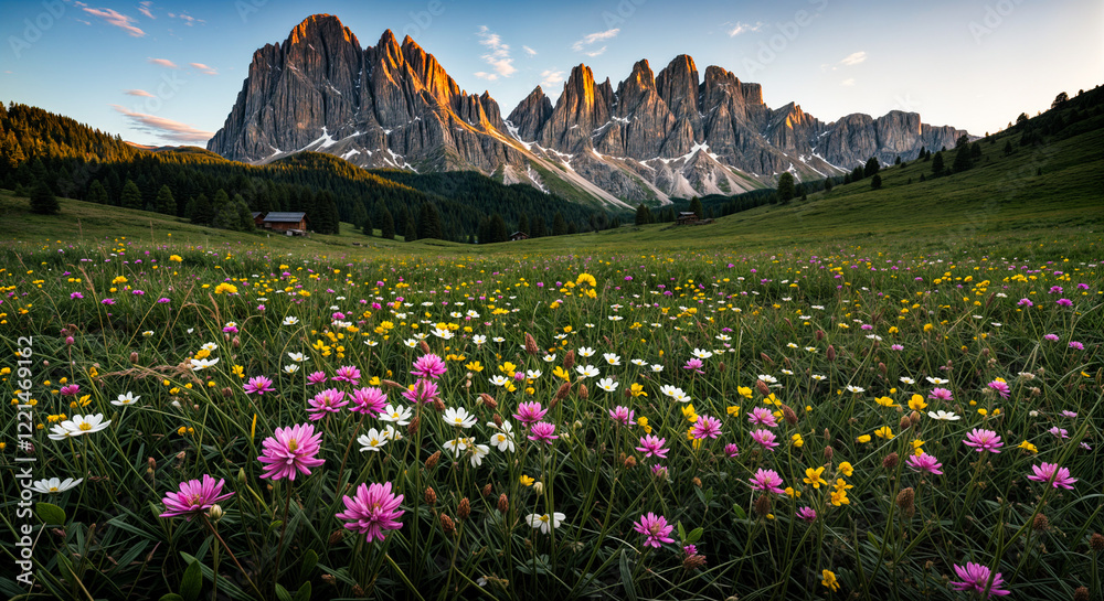 Alpine Paradise Under Jagged Mountain Peaks Alpine Paradise Under Jagged Mountain Peaks