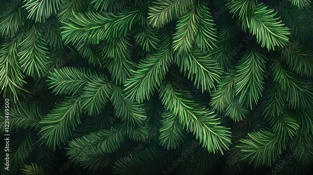 Lush evergreen pine branches forming a dense green foliage pattern Lush evergreen pine branches forming a dense green foliage pattern