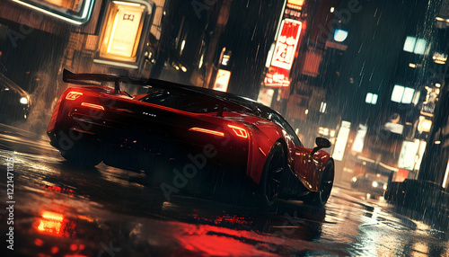 Hypercar modern future street racing fast video game banner background copy space area advertising