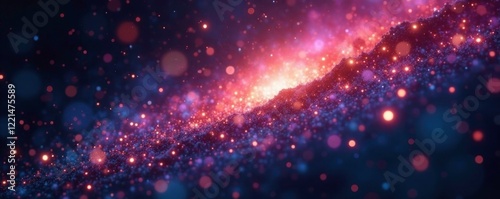 Glittering stardust fills the cosmos with twinkling light, shimmer, sparkles