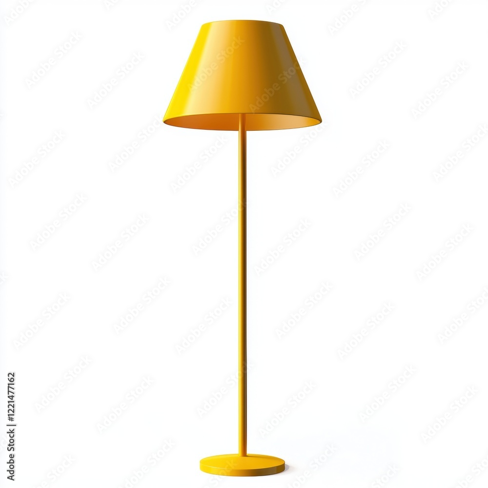 3D icon cartoon contemporary floor lamp, isolated on a white background 3D icon cartoon contemporary floor lamp, isolated on a white background