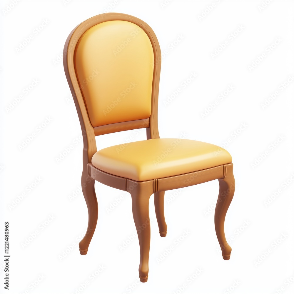 3D icon cartoon elegant dining chair, isolated on a white background --quality 2 3D icon cartoon elegant dining chair, isolated on a white background --quality 2