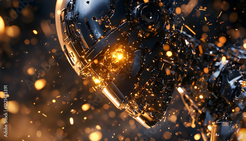 Metal robot crash broken error with sparks