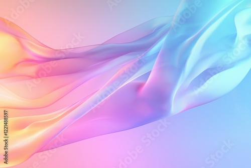 Wallpaper Mural A colorful, flowing piece of fabric with a rainbow pattern. The colors are bright and vibrant, creating a sense of energy and movement. The image evokes a feeling of joy and playfulness Torontodigital.ca