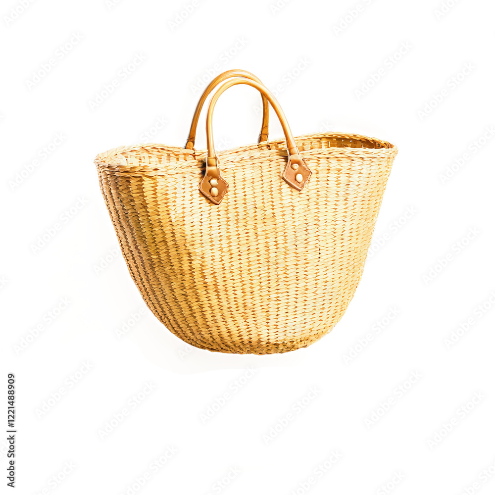 Straw Bag isolated on transparent background Straw Bag isolated on transparent background