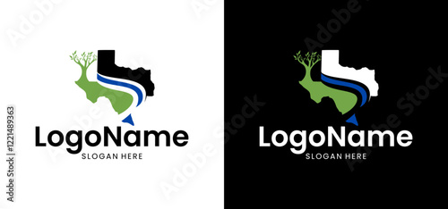 River Texas company vector logo illustration, simple and memorable.