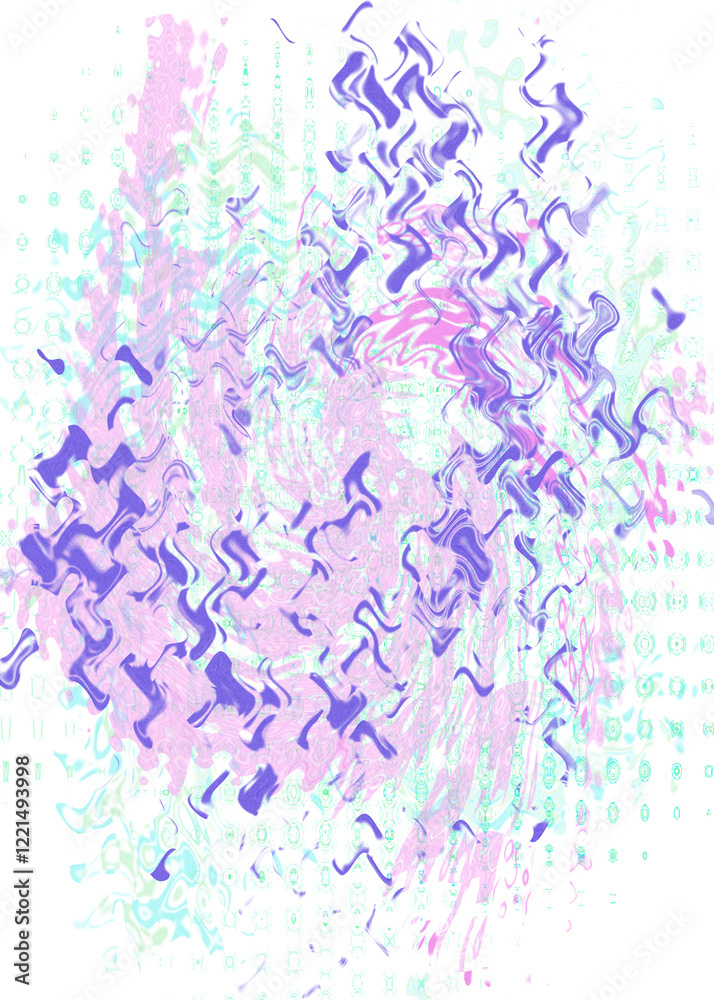 Fototapeta premium An abstract transparent psychedelic wavy liquid splatter design element overlay.