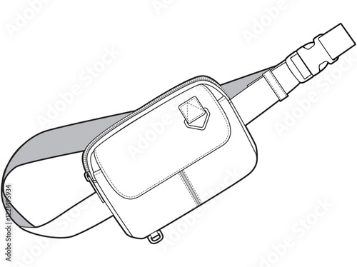 versatile bum bag flat sketch vector illustration