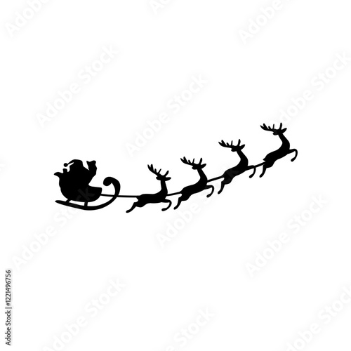 Silhouette santa sleigh icon