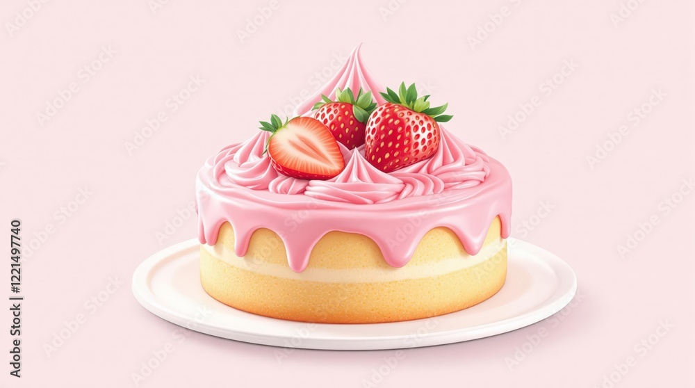 Cake with strawberries Cake with strawberries